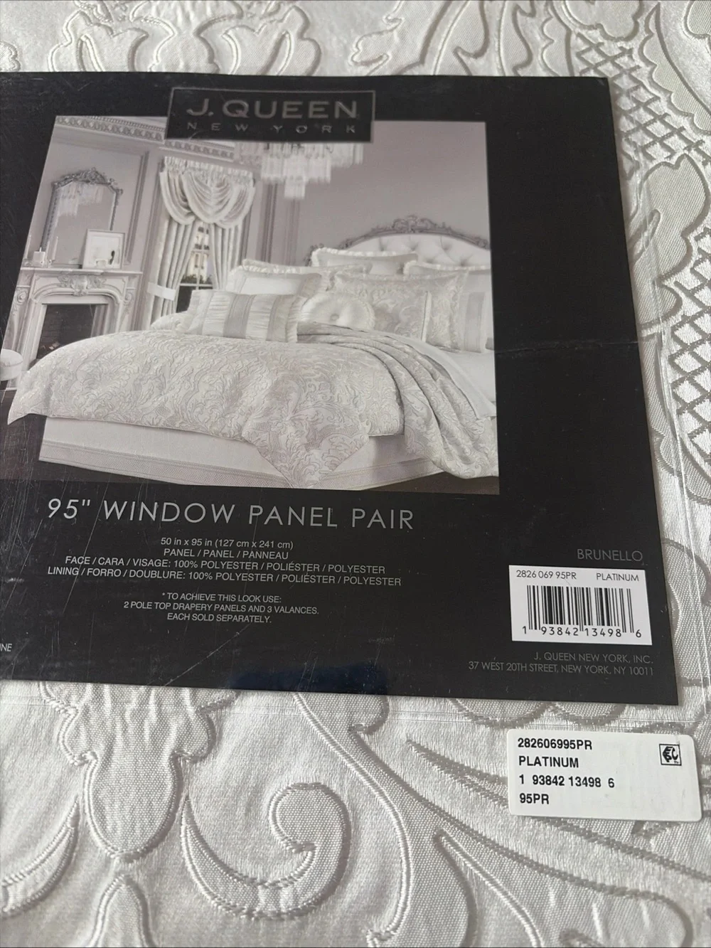 J. Queen New York Brunello Window Panel Pair sz 50x95 NEW